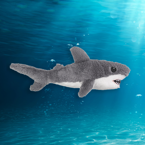 Stuffed great white shark on sale