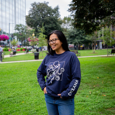 Navy Octopus Crewneck Sweater