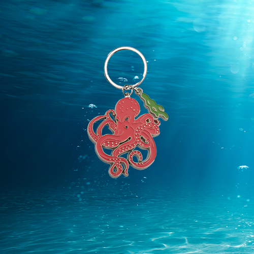 Giant Pacific Octopus Keyring