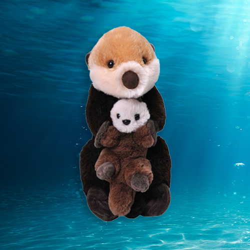 Mom and Baby Sea Otter Plush Adoption